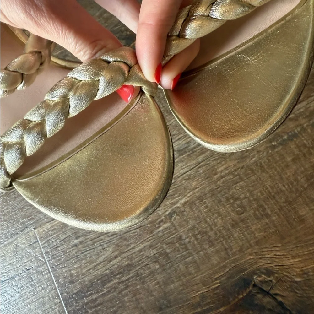 KATE SPADE NEW YORK Saffron Gold Heeled Sandals